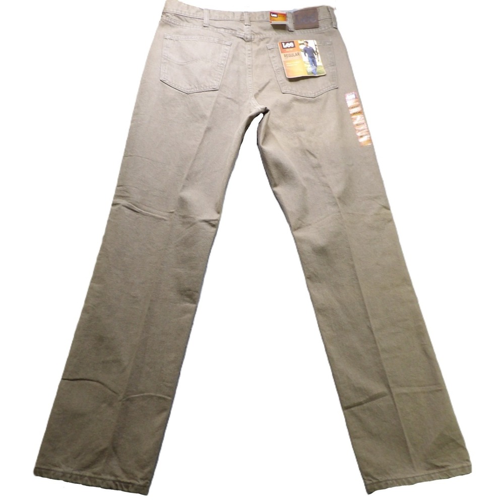NWT Lee Regular Fit Straight Leg Pants Men 36x34 Tarmac Brown Cotton Casual Work